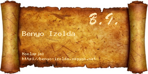 Benyo Izolda névjegykártya